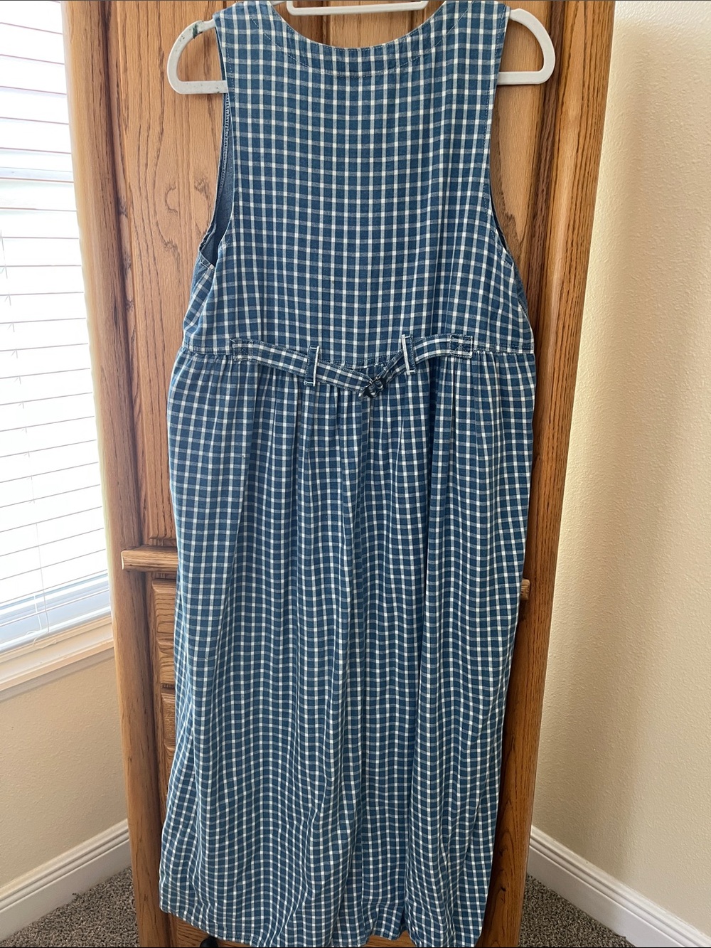 Denim Yoke Blue Plaid Maxi Dress - Studio Ease - Picture 5 of 6